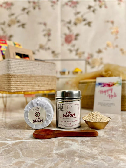 Bath Powder | Chandan, Ashwagandha And Moringa Leaf - Natural - Cruelty Free, No Added Preservatives, Soap Free &amp;amp; No Added Chemical - Advait Living - 150gm