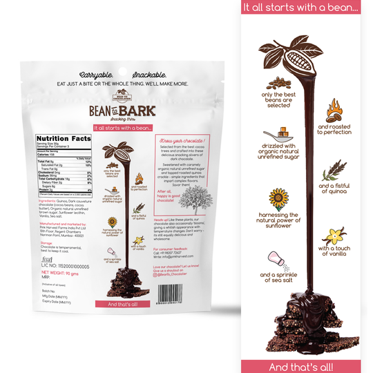 Bean To Bark Dark Chocolate Quinoa Crackle - Vegan, Gluten Free, No Refined Sugar & High Protein – Pink Harvest - 100gm
