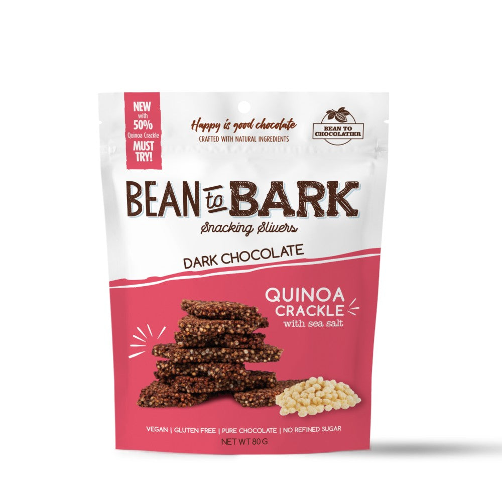 Bean To Bark Dark Chocolate Quinoa Crackle - Vegan, Gluten Free, No Refined Sugar & High Protein – Pink Harvest - 100gm