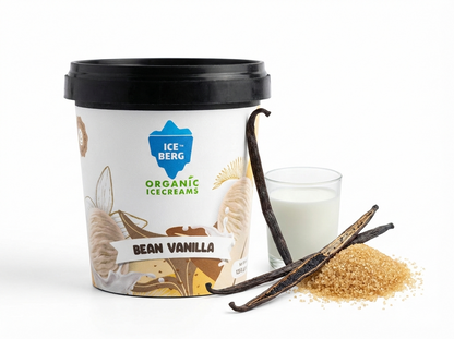 Ice Cream |Bean Vanilla Ice Cream- Made From Desi Milk, Gondh Gum, Organic Butter, Bean Vanilla - Churned with authentic &amp; Real Ingredients - Iceberg Organic Ice Cream - 125ml