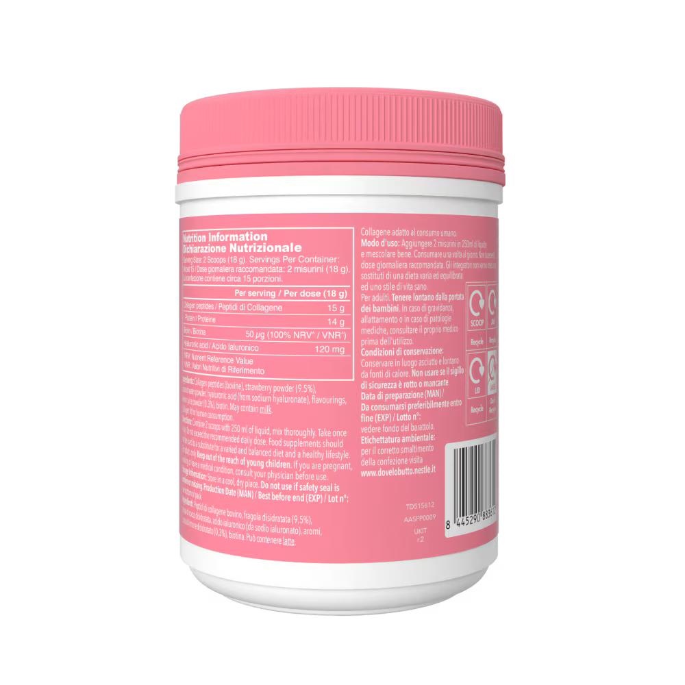 Collagen | Beauty Collagen - 15g Collagen Peptides Per Portion - Healthy Skin &amp; Hair - Strawberry Lemon Flavour - Vital Proteins - 271gm