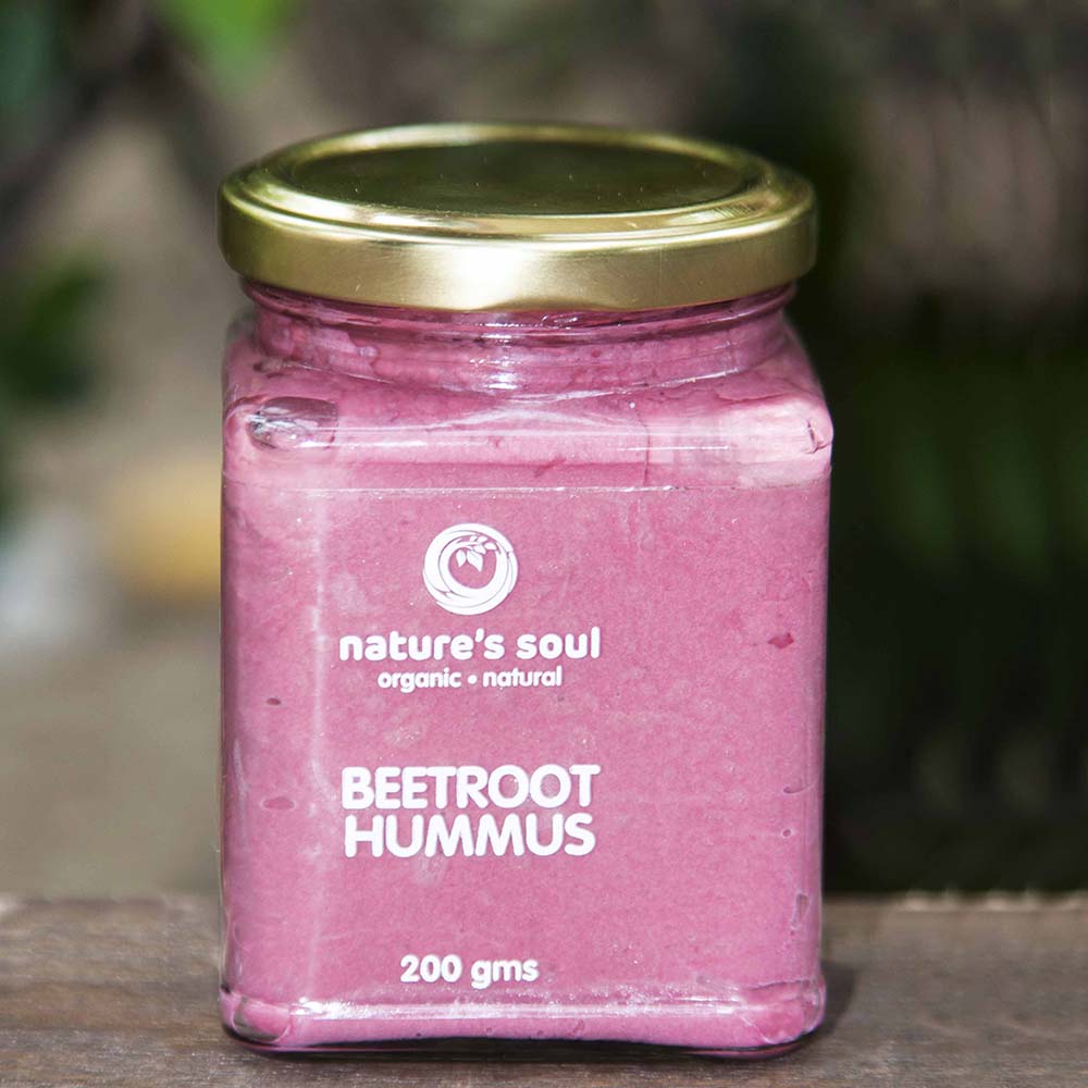 Beetroot Hummus - Fresh - Vegan & Gluten Free - Made Fresh with Organic Ingredients - 160gm