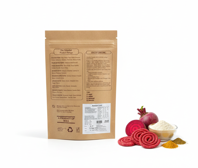 Chakli | Beetroot Chakli - Vegan, Gluten Free  Snacking With Natural Twist - Zero Cholesterol-No Preservative-No Trans Fat- High Energy -Healthy Delicacy-210gm