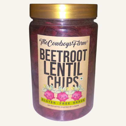 Chips | Beetroot Lentil Chips – Gluten Free, No Palm Oil, No Onion, No Garlic &amp; No Added Preservatives – The Cowboys Farm – 160gm