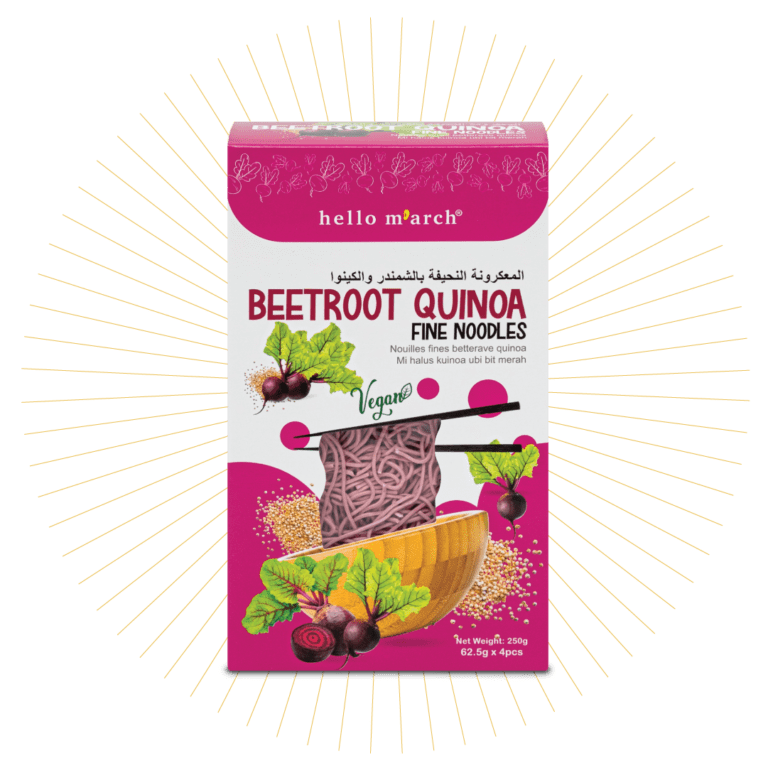 Noodles | Beetroot Quinoa Fine Noodles - Vegan, No Preservatives, No Artificial Colouring &amp; No Flavouring - Hello M&