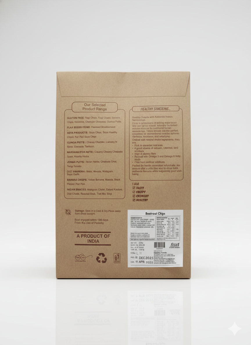 Chips - Beetroot Chips-Gluten Free- Zero Cholesterol- No Preservative- High Energy -100%-Healthy Delicacy-210gm