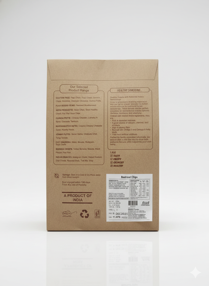 Chips - Beetroot Chips-Gluten Free- Zero Cholesterol- No Preservative- High Energy -100%-Healthy Delicacy-210gm