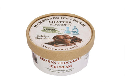Ice Cream | Belgian Chocolate Ice Cream (A2 Milk) - Handmade Ice Cream (Crafted With Science)-No Preservatives, Emulsifiers, Refined Sugar  - Shatter Sizezero