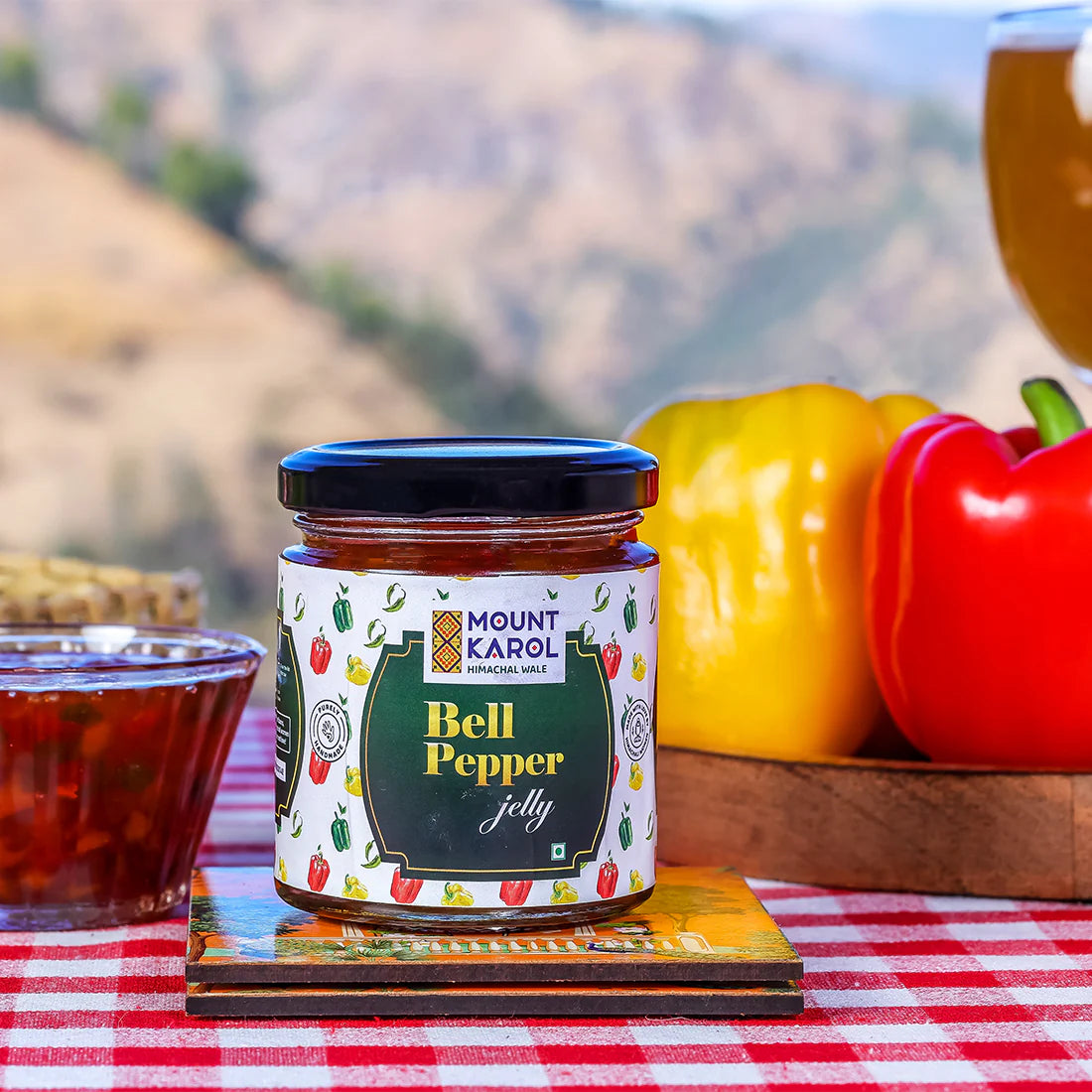 Jelly | Bell Pepper Jelly - Pure Himalayan Flavor - No Emulsifiers, Stabilisers, Nothing Artificial, No Flavour Enhancers, Colours & No Artificial Preservatives - Mount Karol - 250gm
