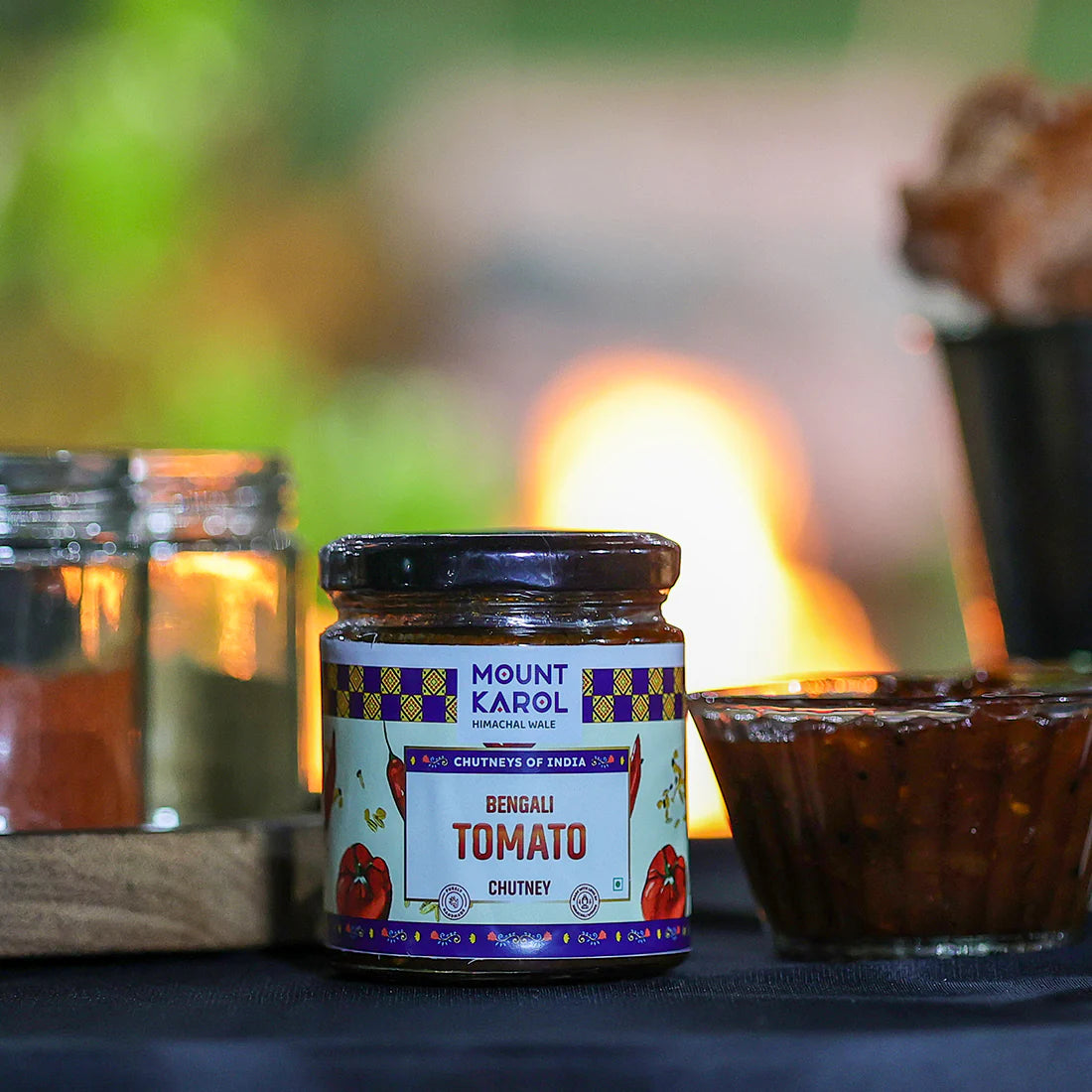 Chutney | Bengali Tomato Chutney (Made With Cold Pressed Mustard Oil) - Pure Himalayan Flavor - No emulsifiers, Stabilisers, Nothing Artificial, No Flavour Enhancers, Colours &amp; No Artificial Preservatives - Mount Karol - 220gm