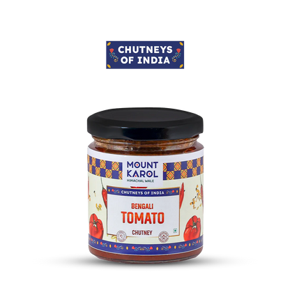 Chutney | Bengali Tomato Chutney (Made With Cold Pressed Mustard Oil) - Pure Himalayan Flavor - No emulsifiers, Stabilisers, Nothing Artificial, No Flavour Enhancers, Colours &amp; No Artificial Preservatives - Mount Karol - 220gm