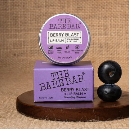 Lip Balm | Berry Blast - Hydrates &amp; Nourishes Lips - No Artificial Flavors, Preservatives &amp; Mineral Oil Free - The Bare Bar - 10gm