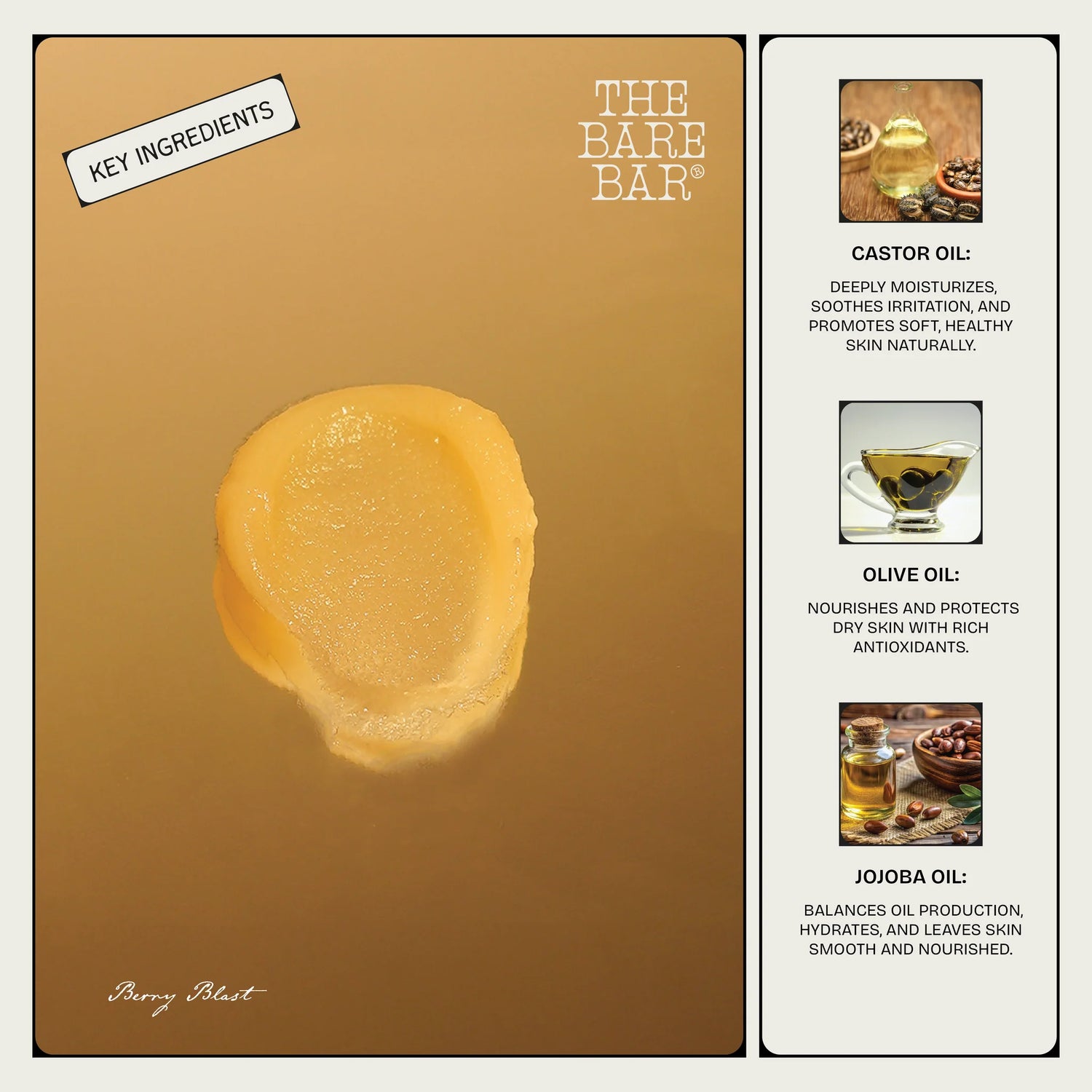 Lip Balm | Berry Blast - Hydrates &amp; Nourishes Lips - No Artificial Flavors, Preservatives &amp; Mineral Oil Free - The Bare Bar - 10gm
