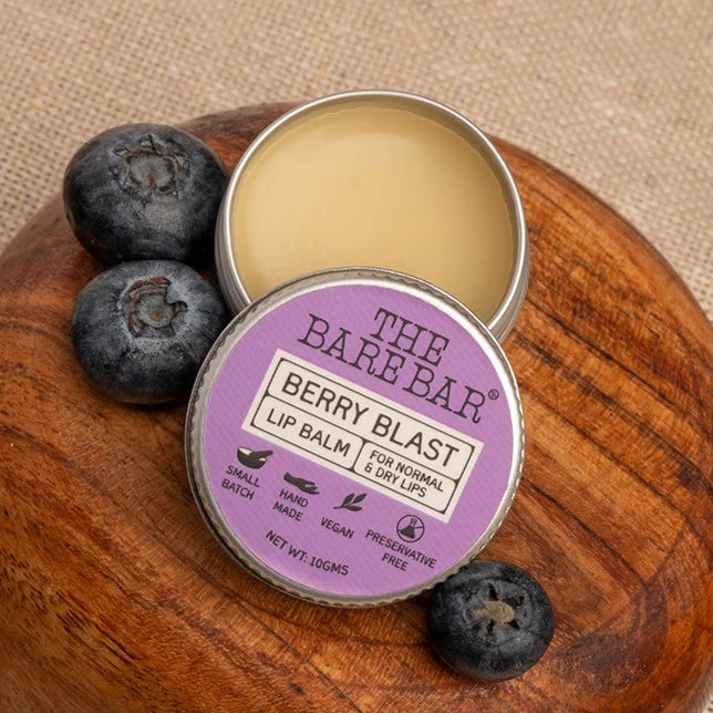 Lip Balm | Berry Blast - Hydrates &amp; Nourishes Lips - No Artificial Flavors, Preservatives &amp; Mineral Oil Free - The Bare Bar - 10gm