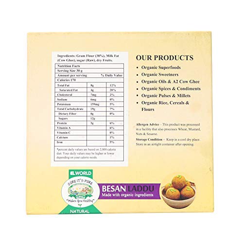 Besan Laddu – Natural - Elworld Organic – 300gm
