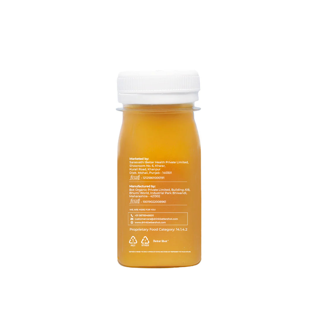 Better D-fense | Sunshine In A Bottle - Orange - Ginger - Turmeric - Lemon - Vitamin D3 Powder - Cold Pressed - Vegan, Gluten Free, Non GMO, No Added Sugar &amp; Preservatives Free - Better Shot - 100ml
