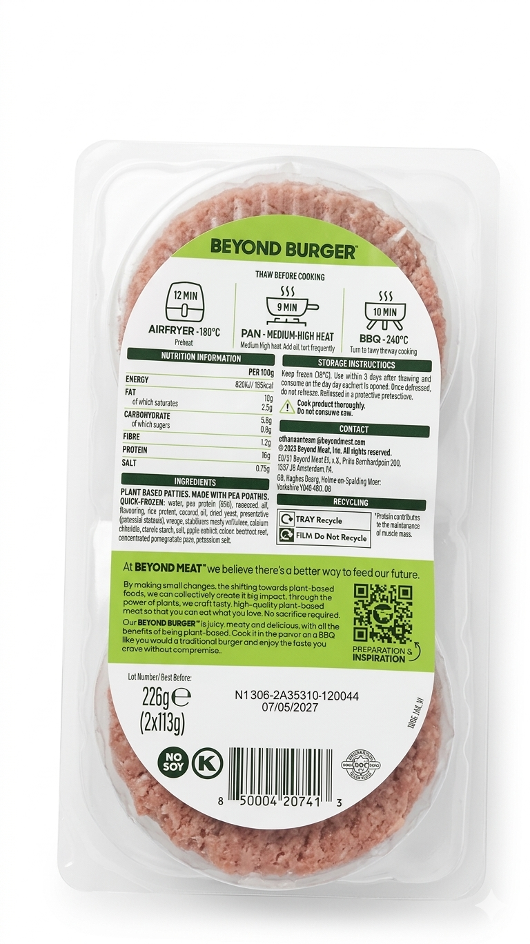 Patties |Burger- Plant Based Patties- 18g Protein Per Burger-Vegan, Kosher, Gluten Free- Frozen Patties– No Soy, No GMO&