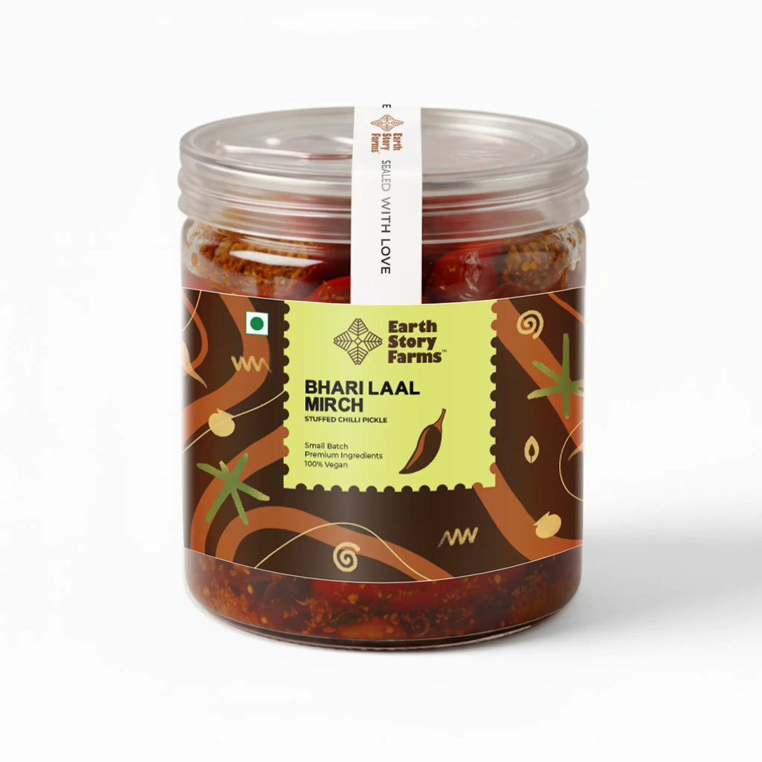 Bhari Laal Mirch (Stuffed Chilli Pickle) - 100% Vegan - Preservative Free - Earth Story Farms- 200gm