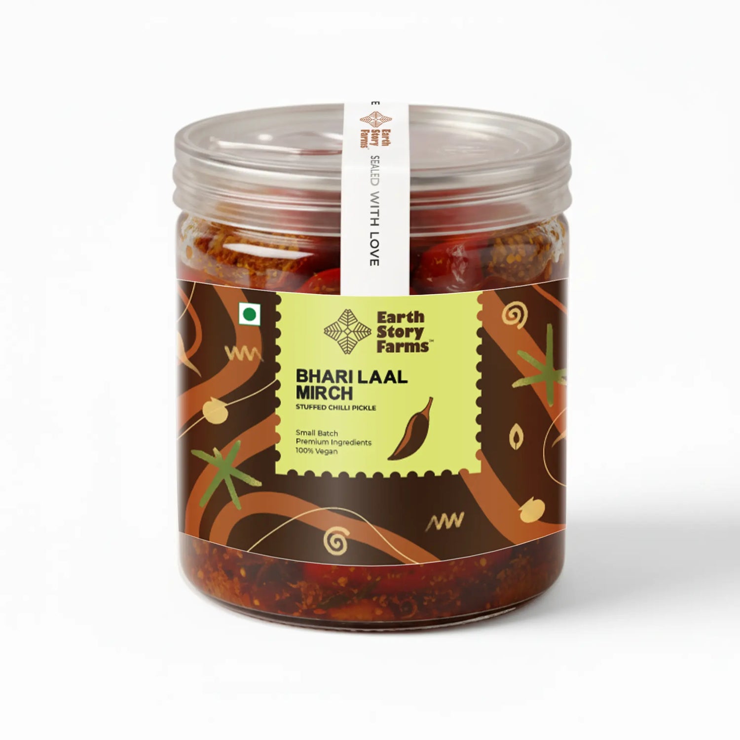 Bhari Laal Mirch (Stuffed Chilli Pickle) - 100% Vegan - Preservative Free - Earth Story Farms- 200gm