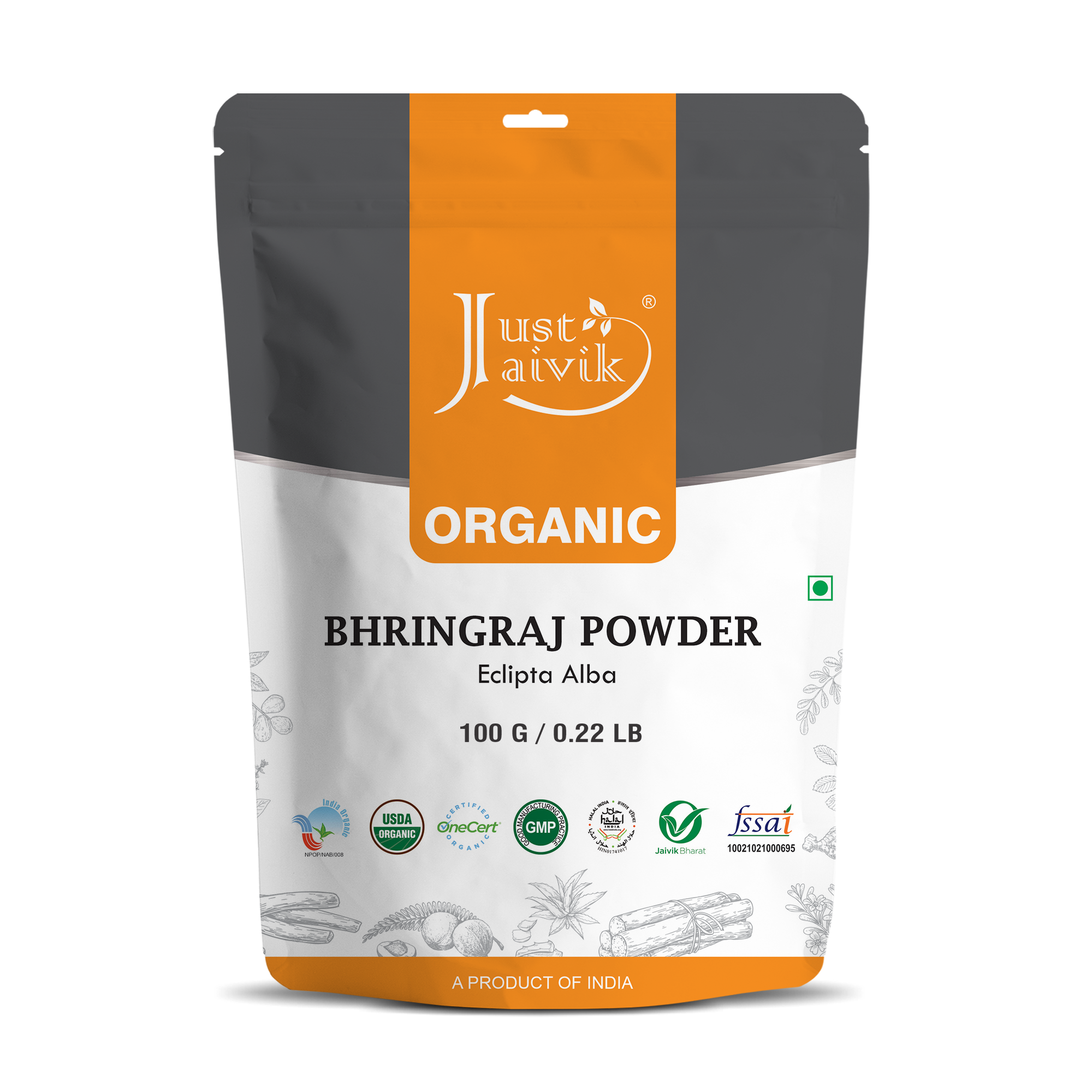 Bhringraj Powder | USDA Organic - Just Jaivik – 100gm
