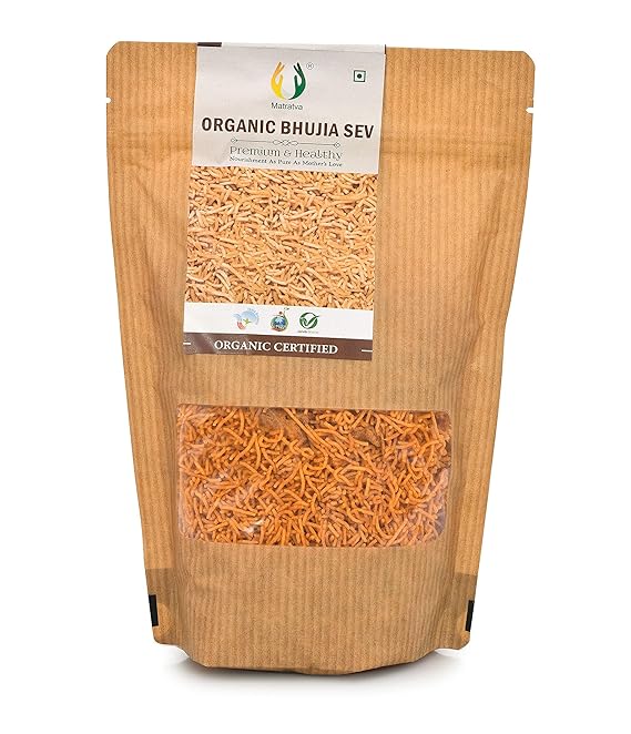 Bhujia Sev Namkeen | Organic Certified - No Added Colour, Soda &amp;amp; No Added Preservatives - Matratva - 250gm