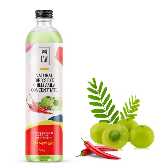 Amla Concentrate | Bird’s Eye Chilli Amla Concentrate - Natural - No Added colours, Additives Or No Preservatives - Looms And Weaves - 500ml