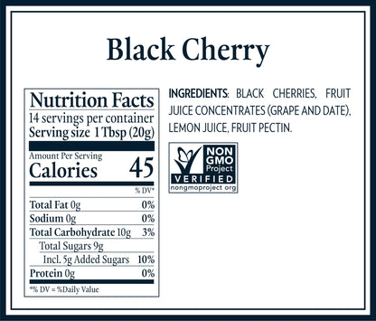 Black Cherry Jam | (Sweetened Only With Vineyard Ripened Grape &amp; Fruit Juices) – Dalfour – 284gm