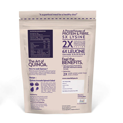 Black Colour Quinoa Seeds - Vegan, Gluten Free, Powder House Of Protein &amp;amp; Fibre - Nourish You - 500gm