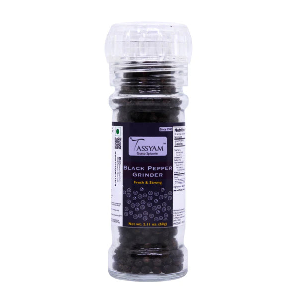 Black Pepper Grinder | Fresh & Strong - Tassyam Organics - 60gm