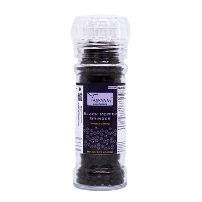 Black Pepper Grinder | Fresh &amp; Strong - Tassyam Organics - 60gm