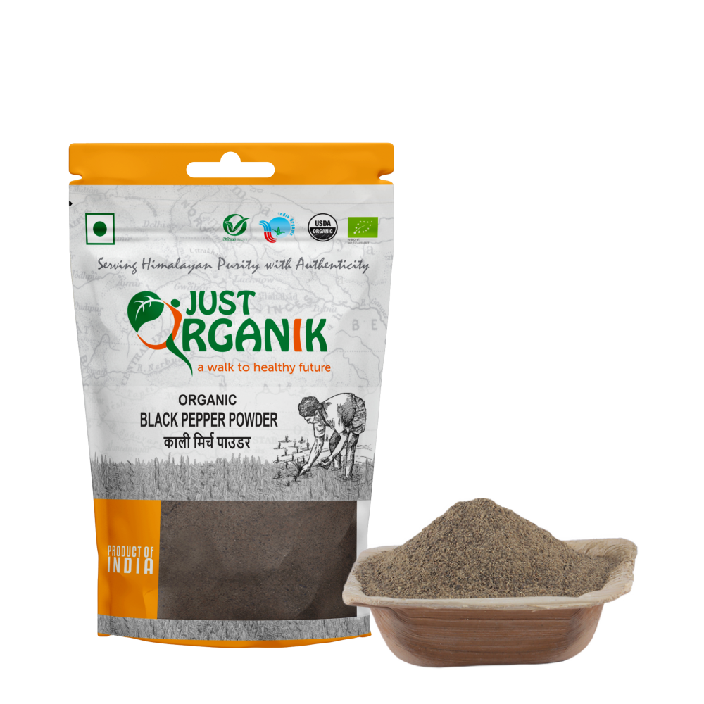 Black Pepper Powder | (Kali Mirch Powder) - USDA Organic - Just Organik – 50gm