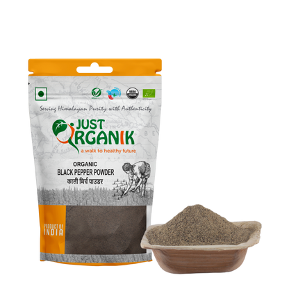 Black Pepper Powder | (Kali Mirch Powder) - USDA Organic - Just Organik – 50gm