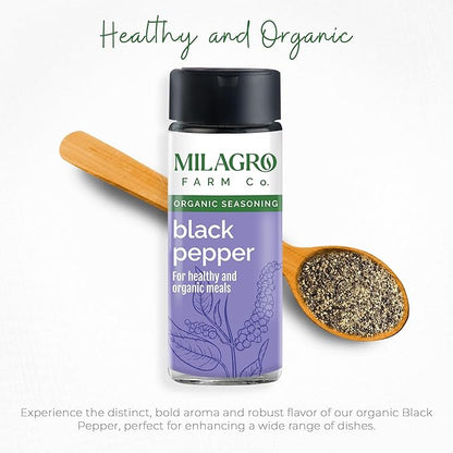 Seasoning | Black Pepper Seasoning - Organic &amp;amp; Healthy Meals – Organic – Additive Free &amp;amp; No Preservatives – Milagro Farm Co. – 50gm