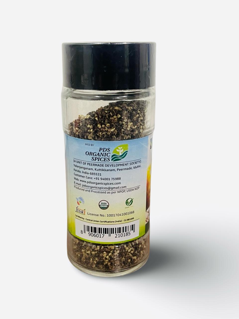 Black Pepper | Grinder - Coarse Ground - USDA Organic - Trubio Organic - 45gm