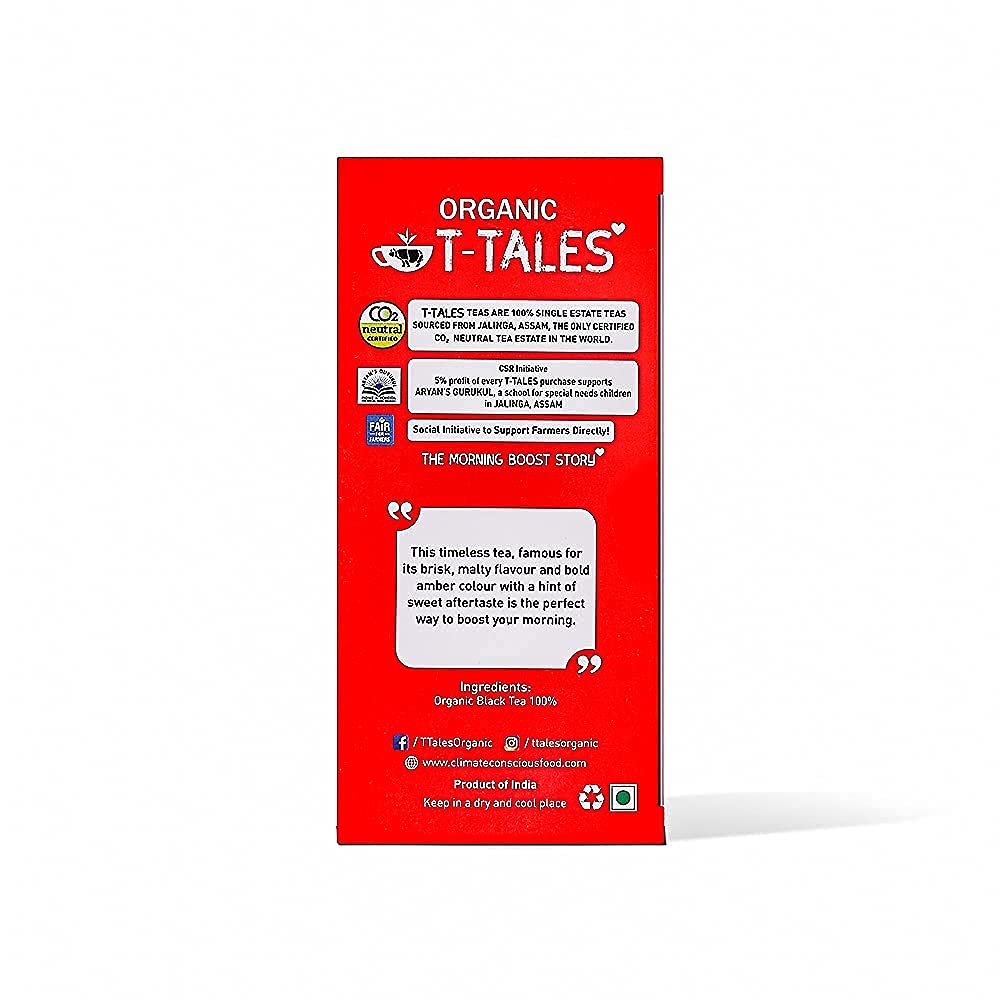 Black Tea | (Malty Flavor &amp;amp; Bold Amber Color) - Single Estate Teas - USDA Organic  - Assam - Organic T-Tales - 25 Tea Bag