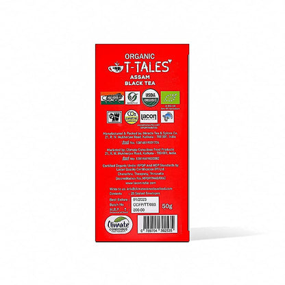 Black Tea | (Malty Flavor &amp;amp; Bold Amber Color) - Single Estate Teas - USDA Organic  - Assam - Organic T-Tales - 25 Tea Bag