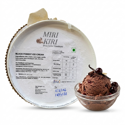 Ice Cream| Black Forest Ice Cream - Sweetened with Cane Sugar -No Artificial Flavours or Colours - Miri Kiri – 250gm