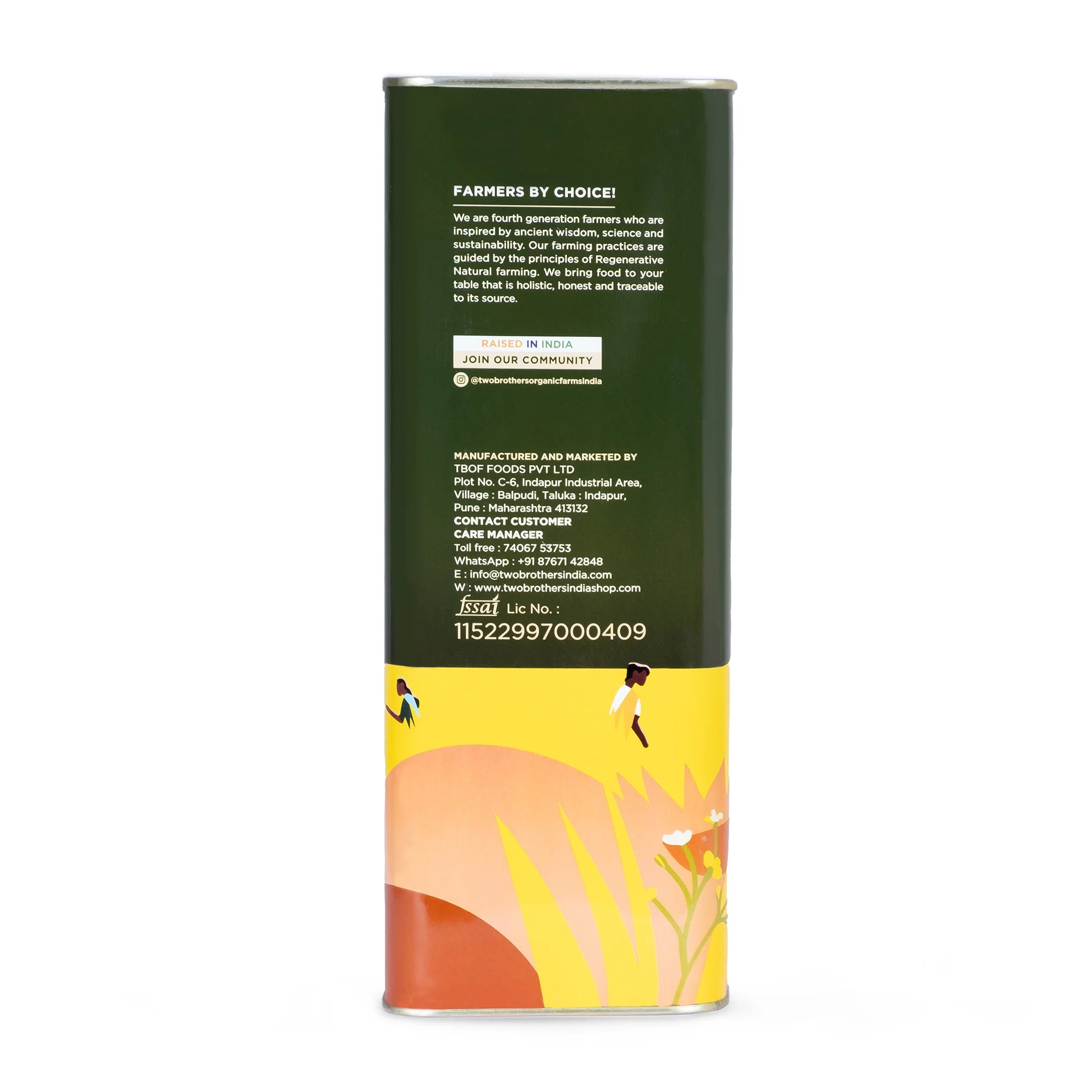 Mustard Oil | Black - Sarso Ka Tel - Single Filtered - Cold Pressed Oil - No Additives, Binders, Fillers &amp; No Added Preservatives - Two Brothers - 5000ml