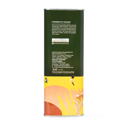 Mustard Oil | Black - Sarso Ka Tel - Single Filtered - Cold Pressed Oil - No Additives, Binders, Fillers &amp; No Added Preservatives - Two Brothers - 5000ml