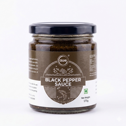 Pepper Sauce | Black - Vegan, Preservatives Free &amp;amp; No Msg - Awe - 175gm