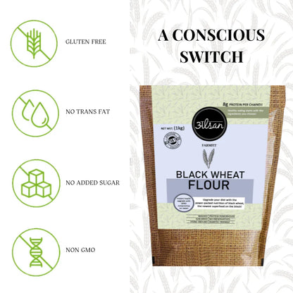 Flour | Black Wheat Flour - Sundried - Stone Ground - Gluten Free &amp; No Added Preservatives - Alsan - 500gm