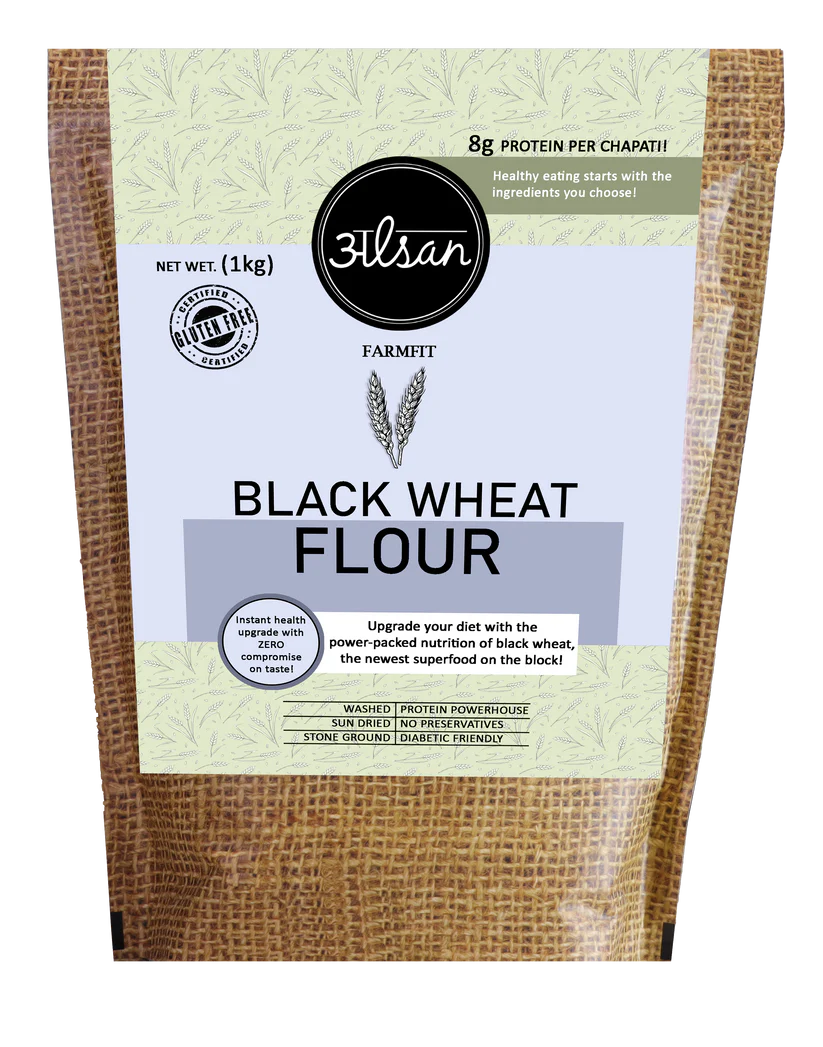 Flour | Black Wheat Flour - Sundried - Stone Ground - Gluten Free &amp; No Added Preservatives - Alsan - 500gm