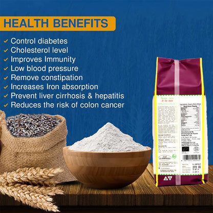 Flour | Black Wheat Flour - USDA Organic - Non GMO - Elworld Organic - 1000gm