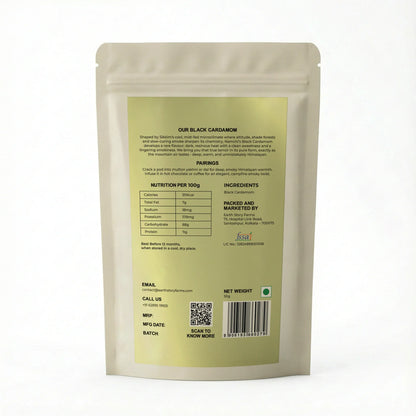 Whole Spices | Black Cardamom- Namchi(Sikkim) - Preservative-Free - Earth Story Farms- 50gm