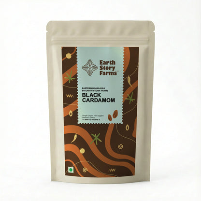 Whole Spices | Black Cardamom- Namchi(Sikkim) - Preservative-Free - Earth Story Farms- 50gm