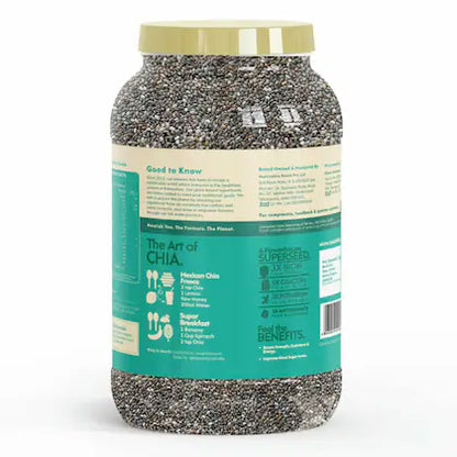 Chia Seed | Black Chia Seeds –USDA Organic-Rich In Omega 3, Energy Booster, Immunity Booster- Vegan, Gluten Free, Keto Friendly, Super Source Of Antioxidants Omega-3 Ala, Fibre, Protein, Calcium, Magnesium &amp;amp; Copper - Nourish You – 2000gm