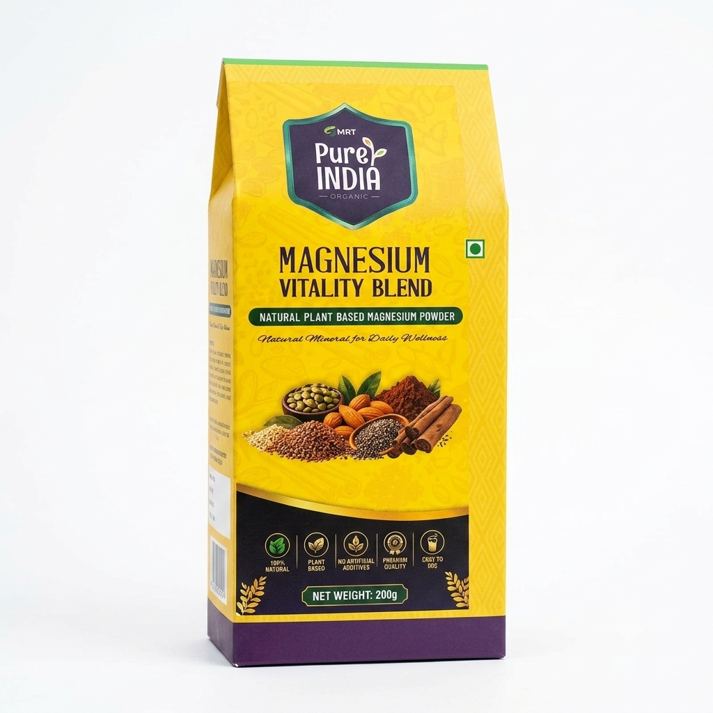 Drink Mix | Magnesium Vitality Blend -100% Natural, Plant Based-No Artificial , Preservatives  Free - Mrt Organics - 200gm