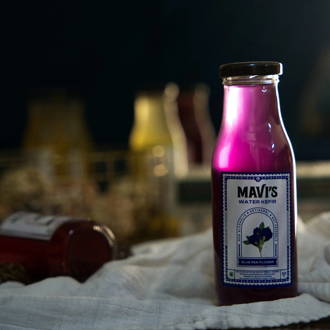 Kefir | Blue Pea Flower Kefir - Raw & Unpasteurized - Non Alcoholic - Low Sugar, No Added Flavours & No Preservatives - MAVI’s - 300ml