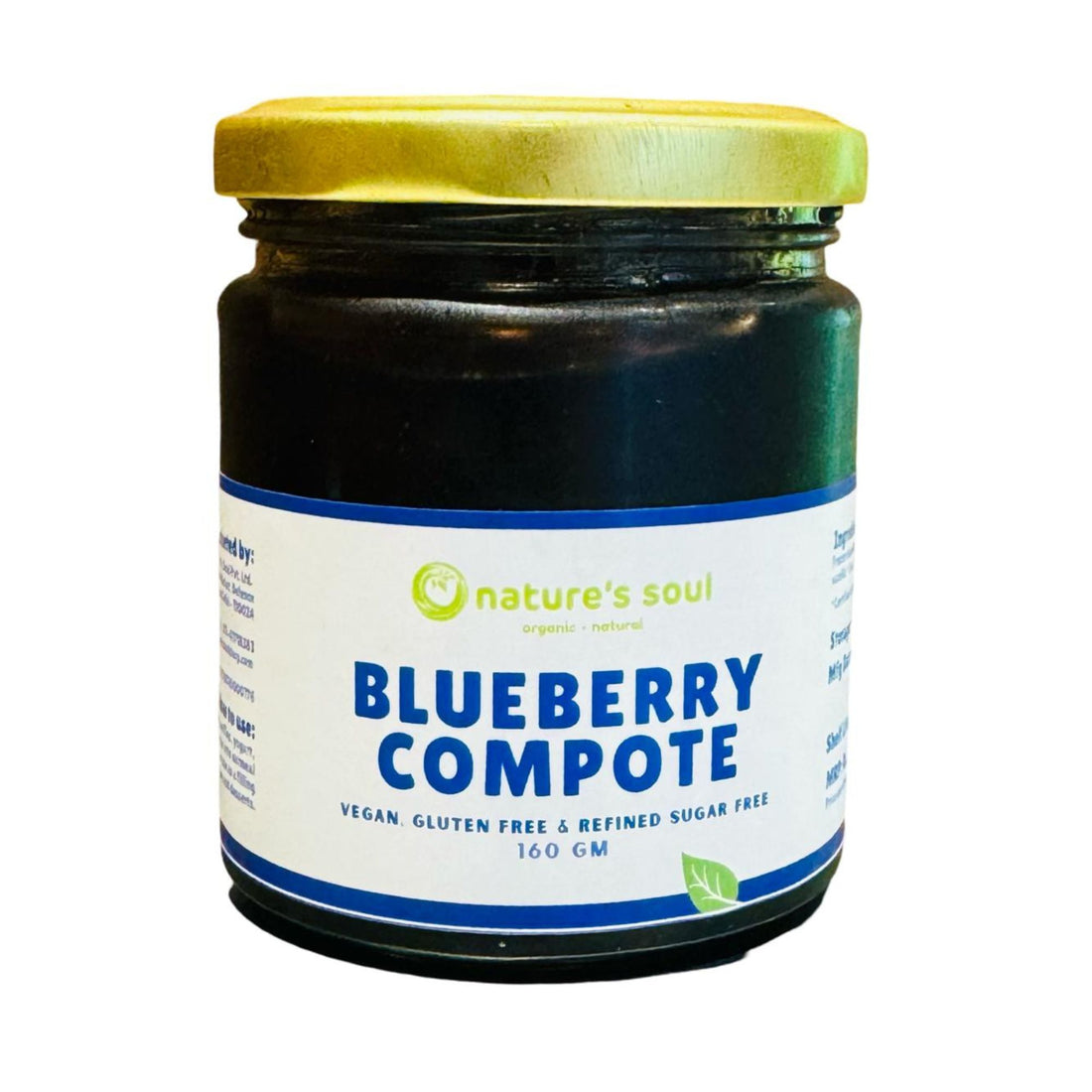 Blueberry Compote - Fresh - Made with Organic Ingredients - Vegan, Gluten Free &amp;amp; Refined Sugar Free - 160gm