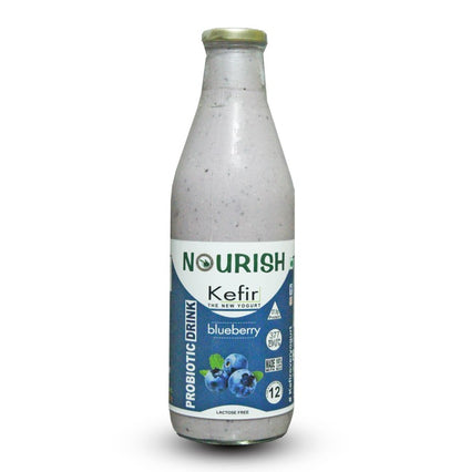 Kefir | Blueberry Kefir (Made With 100% Cow Milk) - 100% Natural - 37.5g Protein - Probiotic Drink - No Artificial Flavour, No Stabilizers, Thickener &amp;amp; No Added Preservatives - Nourish - 1000ml